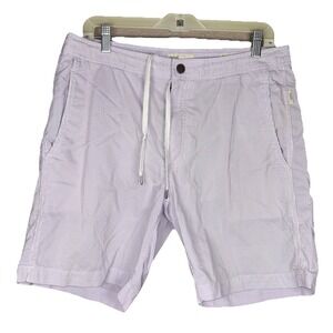 ONIA Mens Drawstring  5" Swim Trunks White Purple 34